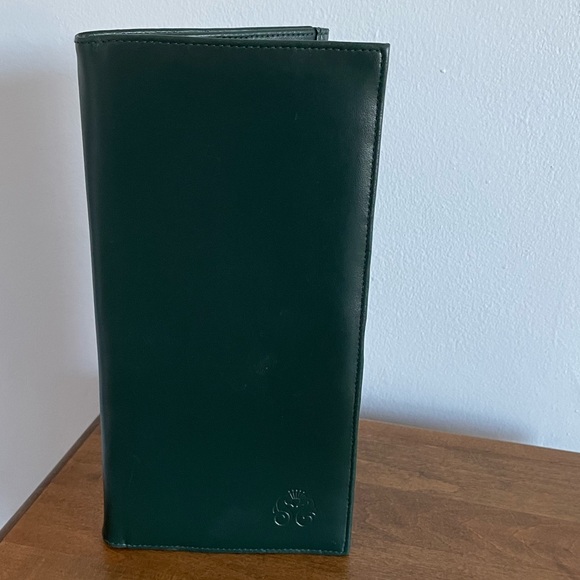 Men’s Long Wallet in Rich Hunter Green Leather billfold card carrier - Picture 1 of 7
